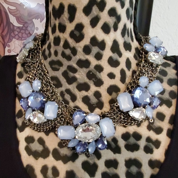 Jewelry - Blue and Silver tone Statement Necklace